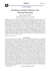 Handling Cassandra Datasets with Hadoop-Streaming