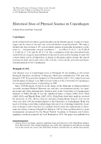Historical Sites of Physical Science in Copenhagen