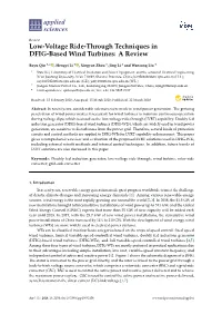 Low-Voltage Ride-Through Techniques in DFIG-Based Wind Turbines: a Review
