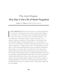 One Day in the Life of Noah Piugattuk
