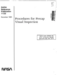 Procedures for Precap Visual Inspection