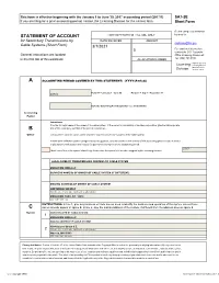 Statement of Account