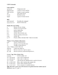 UNIX Commands Login and Exit Yppasswd Change Password Rlogin