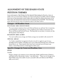 Alignment of the Idaho State Petition Themes