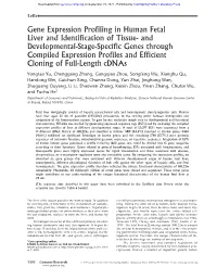 Gene Expression Profiling in Human Fetal Liver and Identification of Tissue