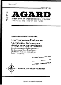 Low Temperature Environment Operations of Turboengines