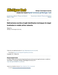 Multi-Antenna Non-Line-Of-Sight Identification Techniques for Target Localization in Mobile Ad-Hoc Networks