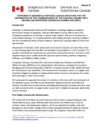 Overview of Indigenous Services Canada Initiatives