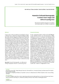 Potential of Infrared Thermography to Detect Insect Stages and Defects In