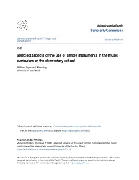 Selected Aspects of the Use of Simple Instruments in the Music Curriculum of the Elementary School