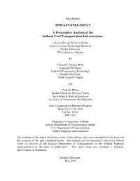 A Prescriptive Analysis of the Indiana Coal Transportation Infrastructure
