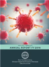 Annual Report Fy 2018 Human Frontier Science Program Organization
