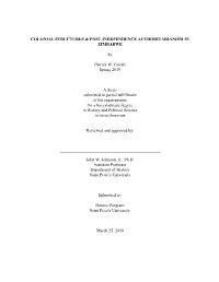 Colonial Structures & Post-Independence