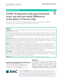 COVID-19 Inpatients with Gastrointestinal Onset