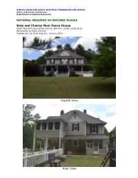 Kate and Charles Noel Vance House Façade View Rear View