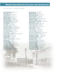 Presbyterian Related Colleges and Universities