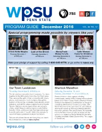 Wpsu.Org PROGRAM GUIDE December 2016