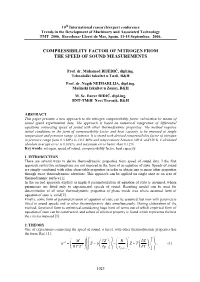 Compressibility Factor of Nitrogen from the Speed of Sound Measurements