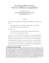 Counterpossibles in Science: the Case of Relative Computability*