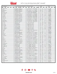 Htv Color Equivalent Chart