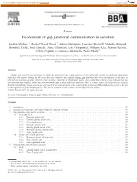 Involvement of Gap Junctional Communication in Secretion