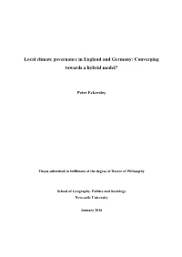 Local Climate Governance in England and Germany: Converging Towards a Hybrid Model?