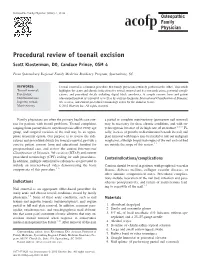 Procedural Review of Toenail Excision Scott Klosterman, DO, Candace Prince, OSM 4