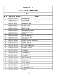 Sl.No. Application Number Name ANNEXURE