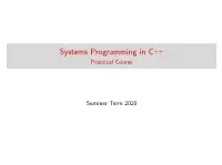 Systems Programming in C++ Practical Course