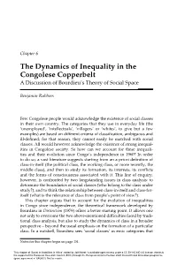 The Dynamics of Inequality in the Congolese Copperbelt a Discussion of Bourdieu’S Theory of Social Space