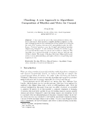 Chunking: a New Approach to Algorithmic Composition of Rhythm and Metre for Csound
