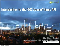Introduction to the OGC Sensorthings API