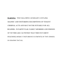 Prosecutor's Summary of the Evidence