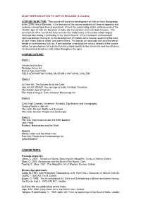 SU407 INTRODUCTION to ART in IRELAND (3 Credits)