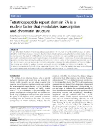 Tetratricopeptide Repeat Domain 7A Is a Nuclear Factor That Modulates