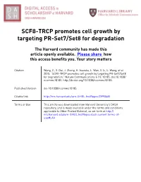 TRCP Promotes Cell Growth by Targeting PR-Set7/Set8 for Degradation