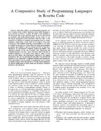 A Comparative Study of Programming Languages in Rosetta Code