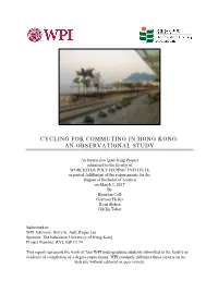 Cycling for Commuting in Hong Kong: an Observational Study