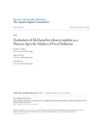 Evaluation of Methanobrevibacter Smithii As a Human-Specific Marker