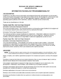 IT Programmer/Analyst