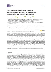Profiling DNA Methylation Based on Next-Generation Sequencing Approaches