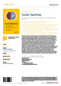 Social Machines the Coming Collision of Artificial Intelligence, Social Networking, and Humanity