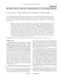 The Effect of Iron on Gluconic Acid Production by Aureobasidium Pullulans