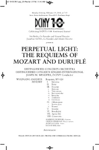 The Requiems of Mozart and Duruflé