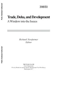 Trade, Doha, and Development00 Public Disclosure Authorized a Window Into the Issues