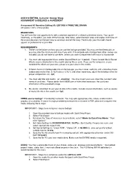 ACM 372 EDITING, Instructor: George Wang ASSIGNMENT GUIDELINES & AGREEMENT Assignment #2 Narrative Editing (A): EDITING A
