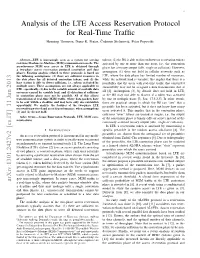 Analysis of the LTE Access Reservation Protocol for Real-Time Trafﬁc Henning Thomsen, Nuno K