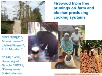 Firewood from Tree Prunings on Farm and Biochar-Producing Cooking Systems