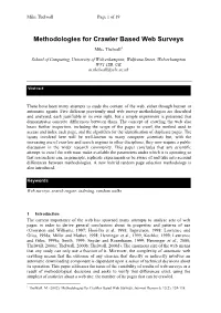 Methodologies for Crawler Based Web Surveys