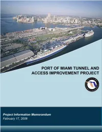 Port of Miami Tunnel Project Information Memo